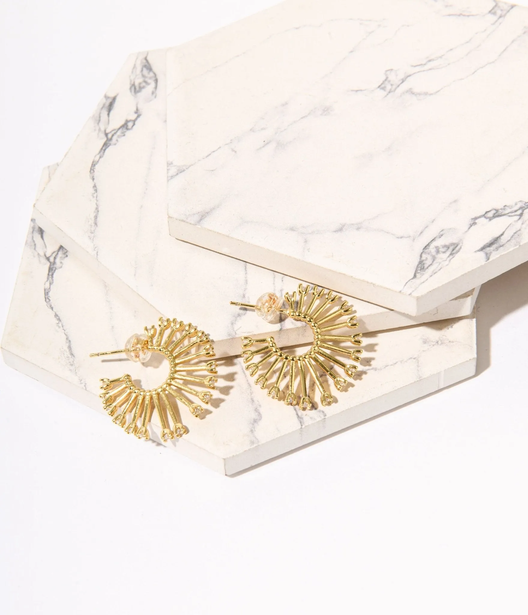 Gold & Silver Rhinestone Sandy Hoops sold by Unique Vintage