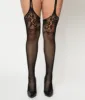 Black Lace Top Fishnet Tights & Tear Drop Garterbelt sold by Unique Vintage