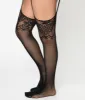 Black Lace Top Fishnet Tights & Tear Drop Garterbelt sold by Unique Vintage