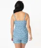 Unique Vintage 1960s Cotton Chambray Floral Eyelet Hayward Romper sold by Unique Vintage