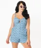 Unique Vintage 1960s Cotton Chambray Floral Eyelet Hayward Romper sold by Unique Vintage