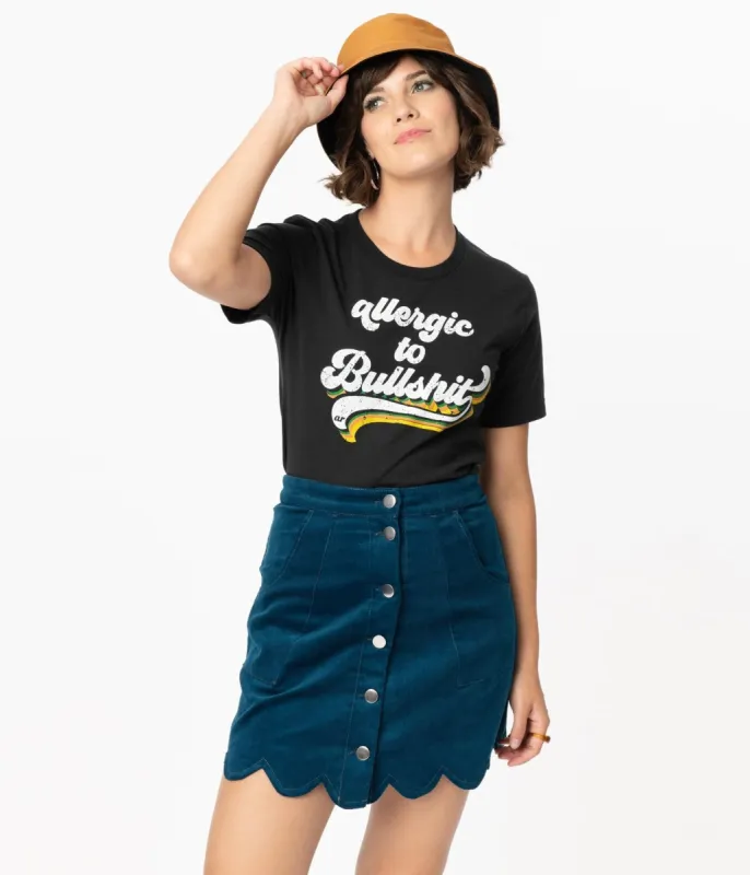 Black Allergic To Bullshit Unisex Graphic Tee sold by Unique Vintage