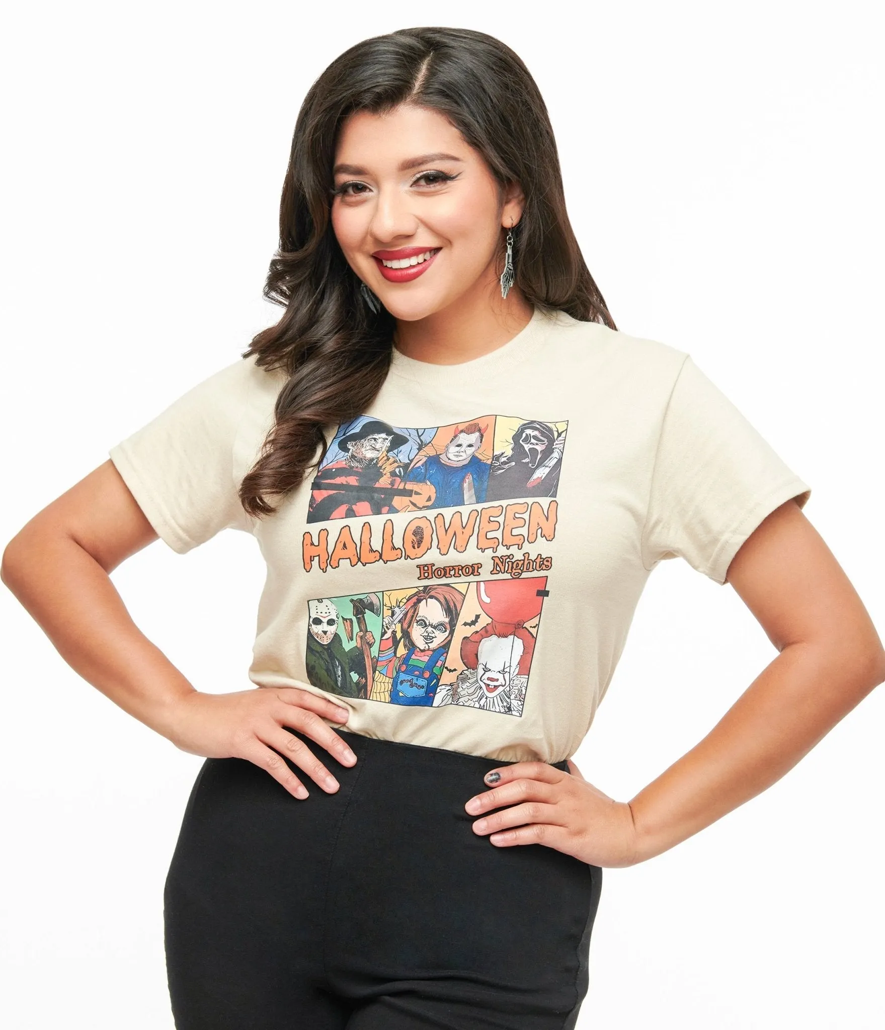 Halloween Horror Characters Graphic Tee sold by Unique Vintage