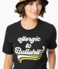 Black Allergic To Bullshit Unisex Graphic Tee sold by Unique Vintage