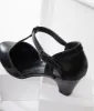 Unique Vintage 1920s Black Leatherette Closed Toe T-Strap Roxy Pumps sold by Unique Vintage