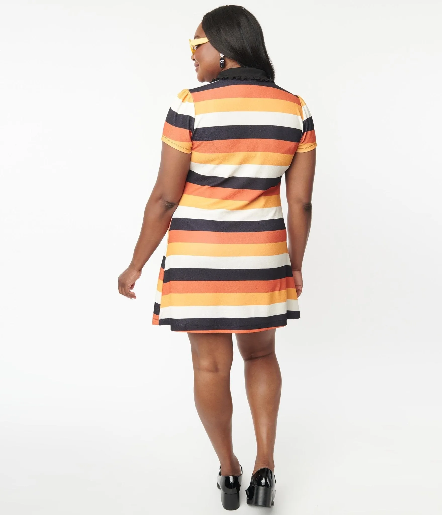 Unique Vintage Plus Size Candy Corn Stripes Mini Dress sold by Unique Vintage product image thumbnail 3