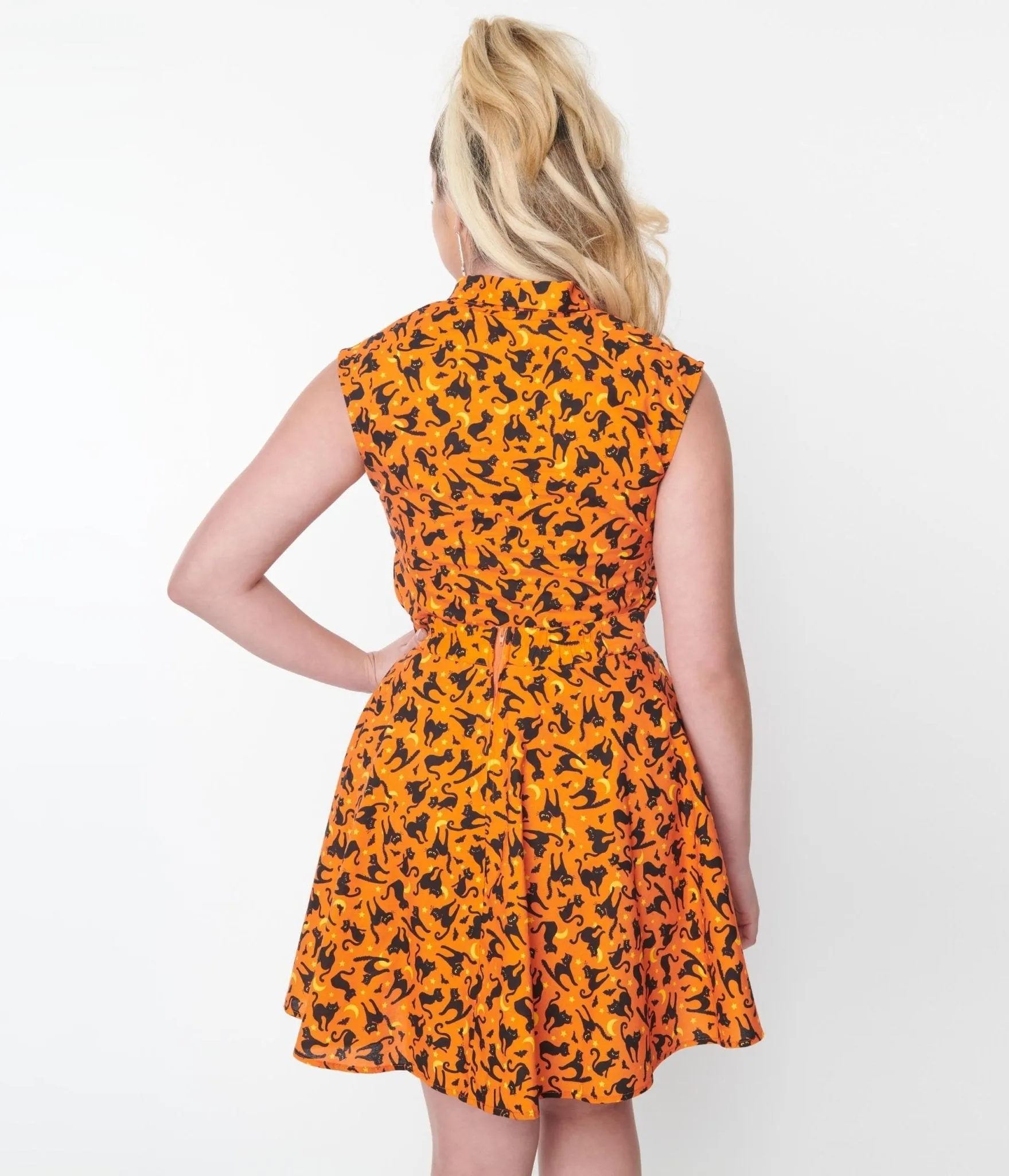 Retrolicious Black Cat Skater Skirt sold by Unique Vintage product image thumbnail 3