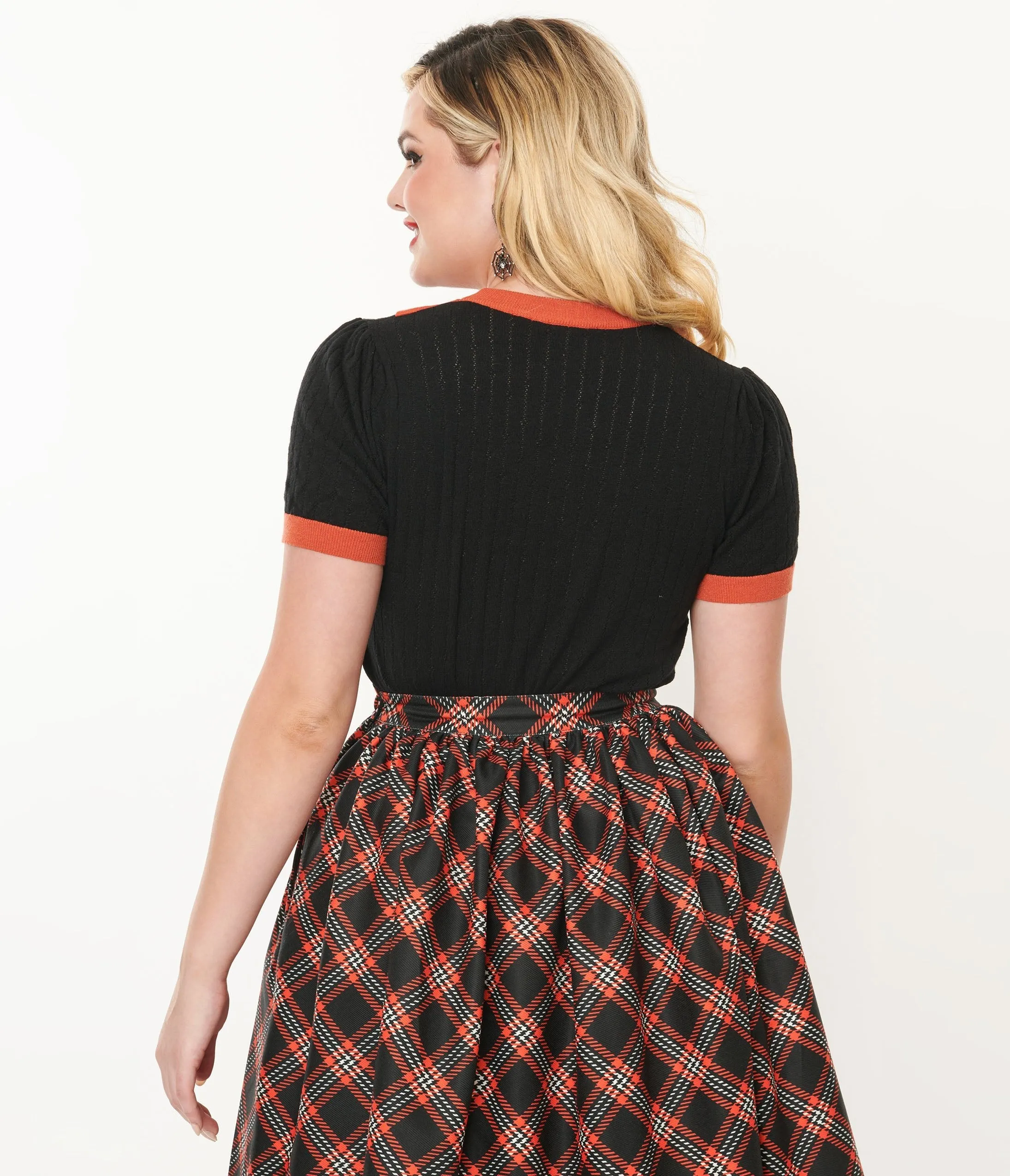 Unique Vintage Black & Orange Spider Brooch Neck Tie Park City Sweater sold by Unique Vintage product image thumbnail 2