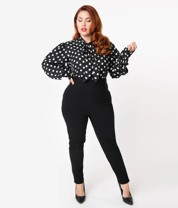 Unique Vintage Plus Size 1950s Black High Waist Rizzo Cigarette Pants sold by Unique Vintage