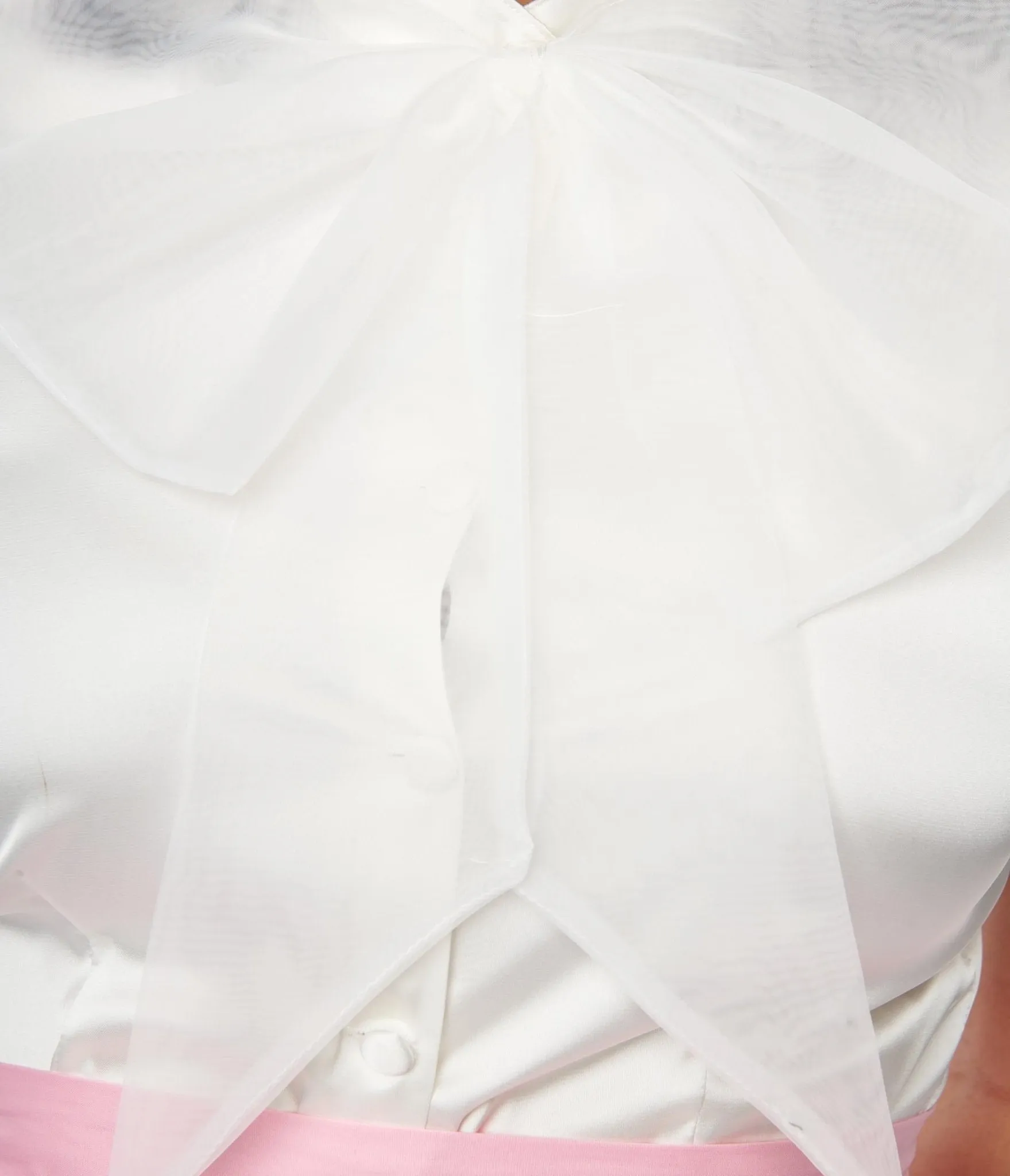 Voodoo Vixen Ivory Bold Bow Satin Blouse sold by Unique Vintage product image thumbnail 3