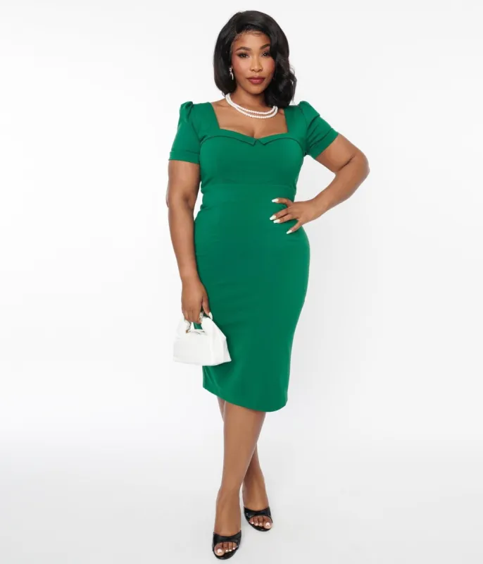 Green Doris Pencil Dress sold by Unique Vintage