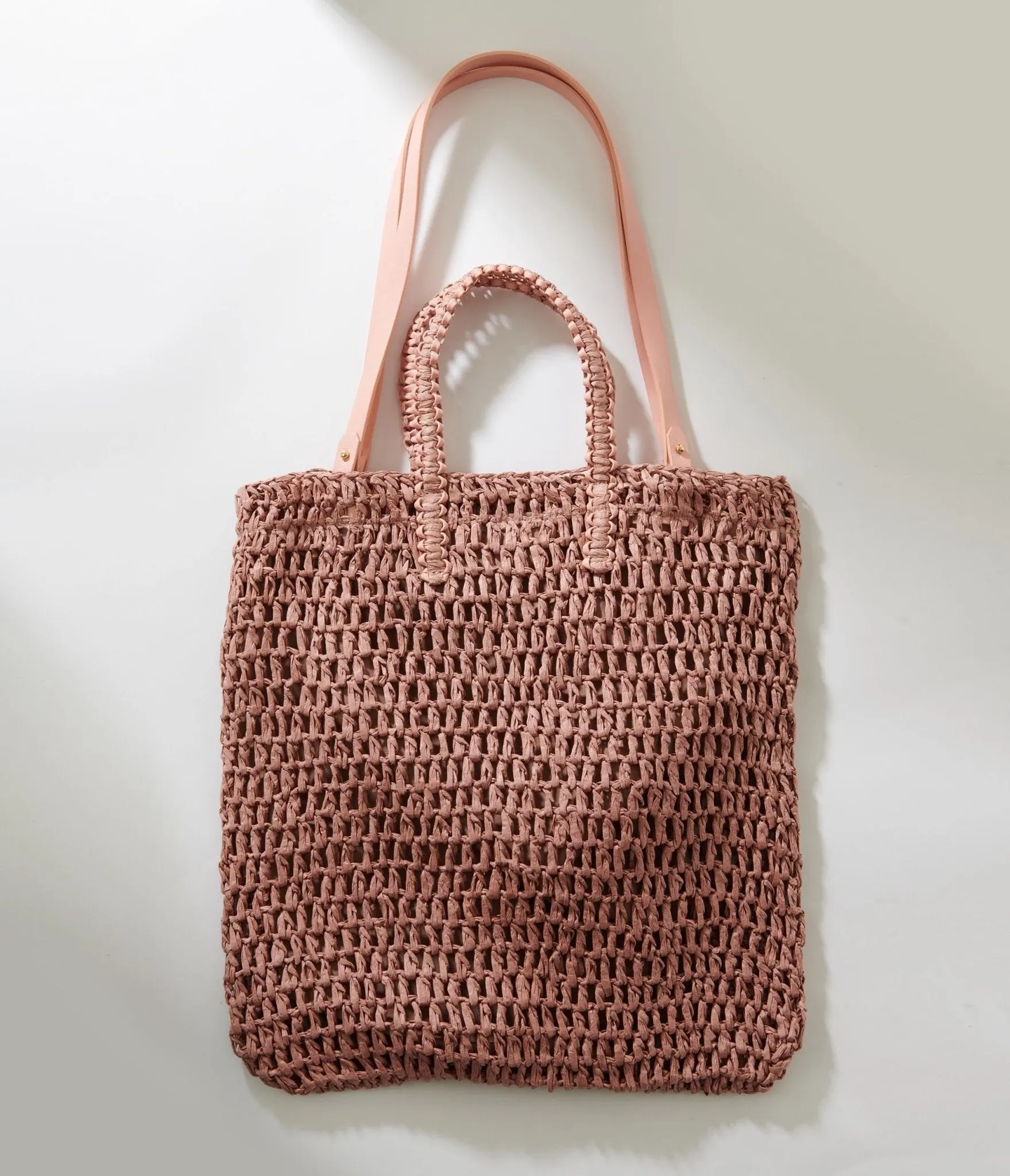 Mauve Pink Straw Tote Bag sold by Unique Vintage product image thumbnail 5