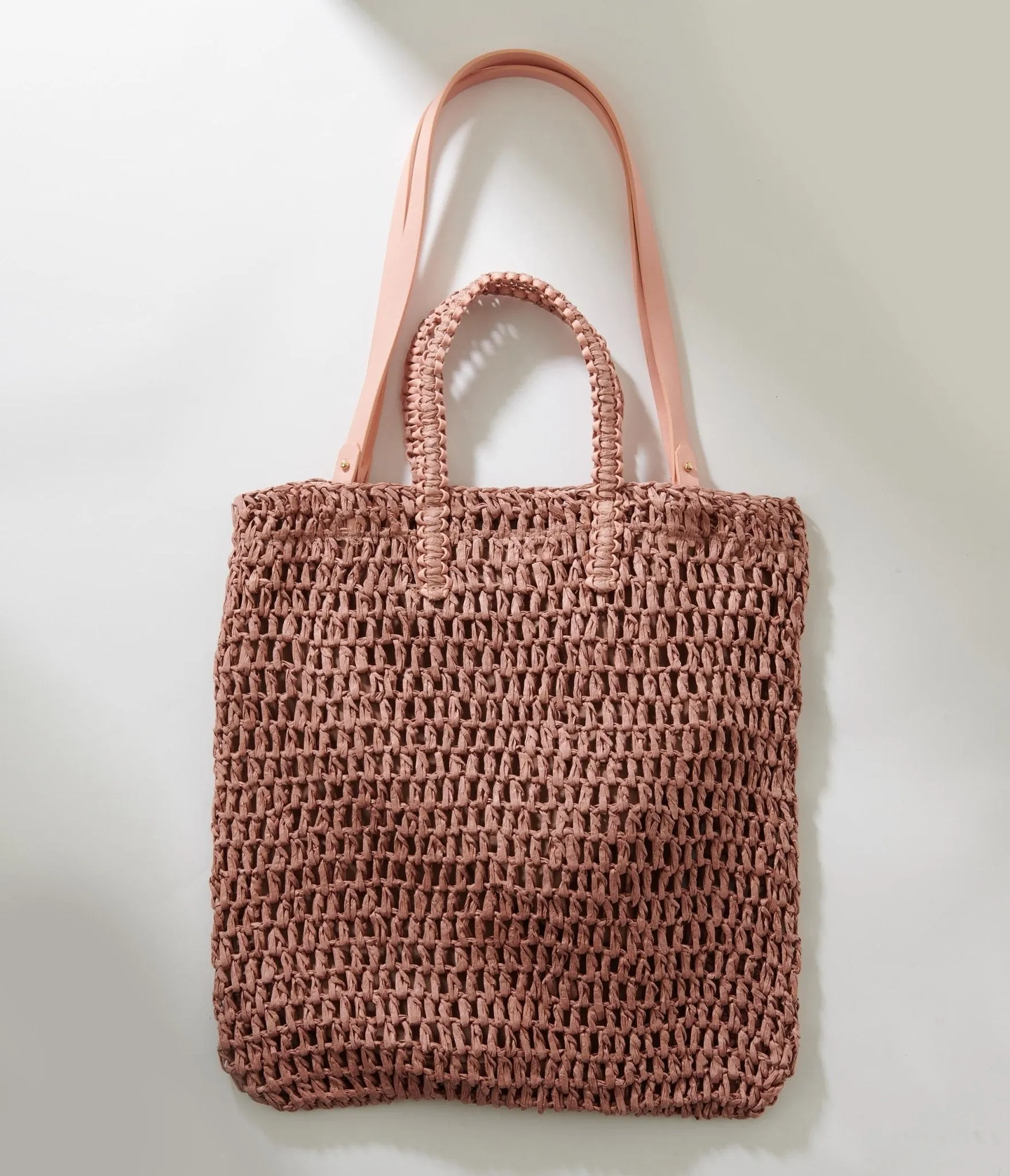 Mauve Pink Straw Tote Bag sold by Unique Vintage product image thumbnail 4