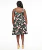 Hell Bunny Plus Size 1950s Black & Pink Tropical Floral Print Cotton Calypso Swing Dress sold by Unique Vintage