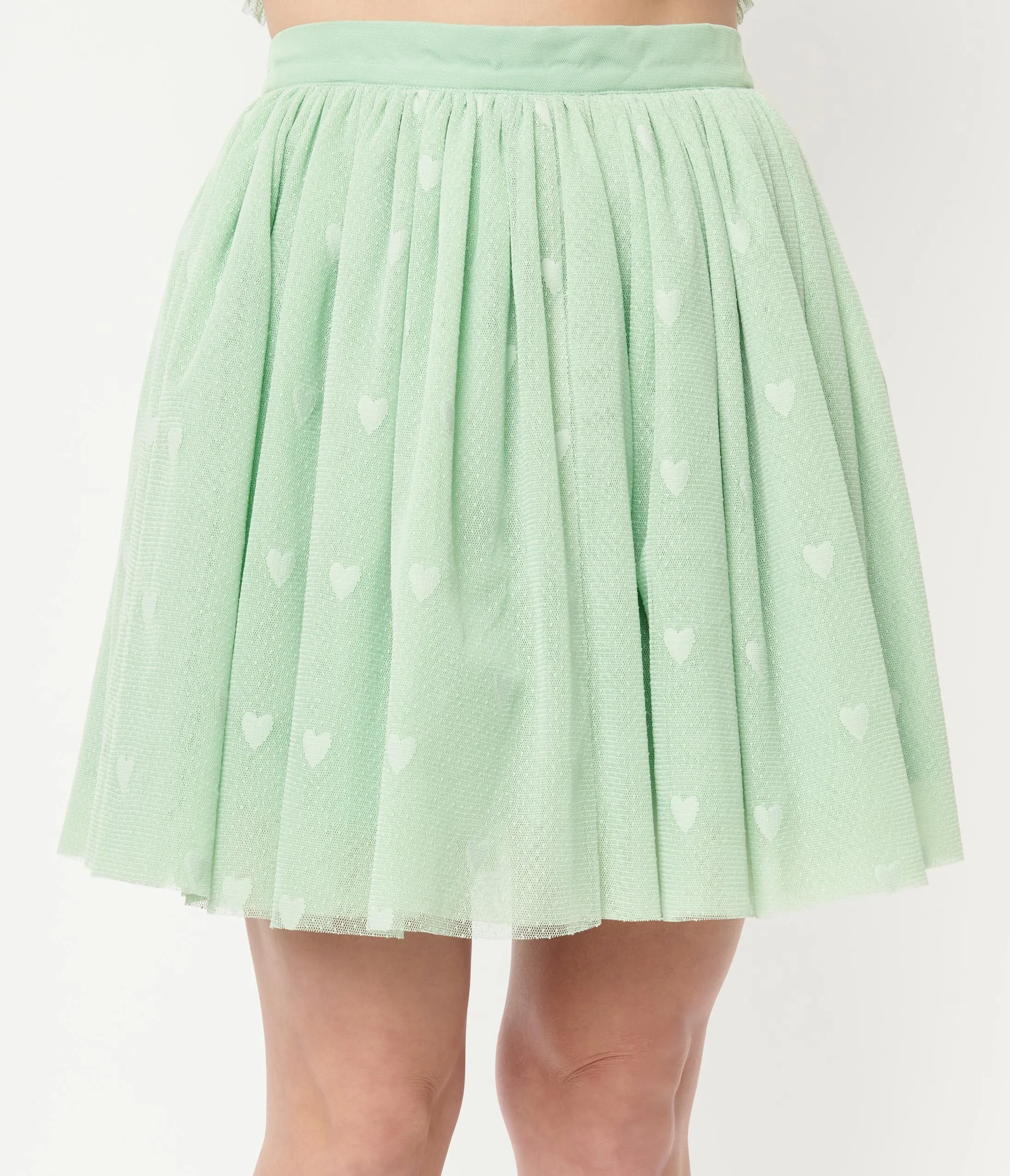 Unique Vintage Mint Hearts Sweetie Pie Flare Skirt sold by Unique Vintage product image thumbnail 2