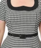 Unique Vintage 1950s Black & White Houndstooth Collared Swing Dress sold by Unique Vintage