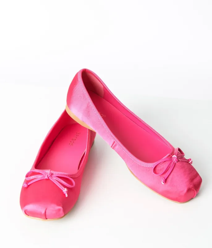 Hot Pink Bow Ballet Flats sold by Unique Vintage