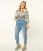 Plus Size Light Blue Wash Front Pocket Skinny Jeans sold by Unique Vintage