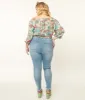 Plus Size Light Blue Wash Front Pocket Skinny Jeans sold by Unique Vintage