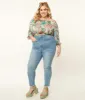 Plus Size Light Blue Wash Front Pocket Skinny Jeans sold by Unique Vintage
