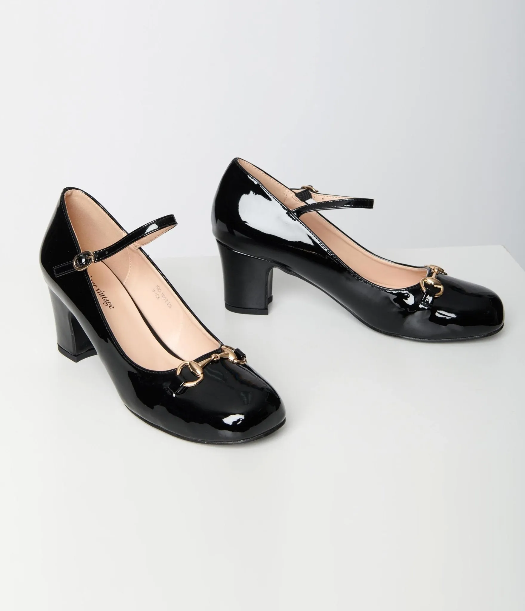 Unique Vintage Black Patent Leatherette Mary Jane Heels sold by Unique Vintage product image thumbnail 2