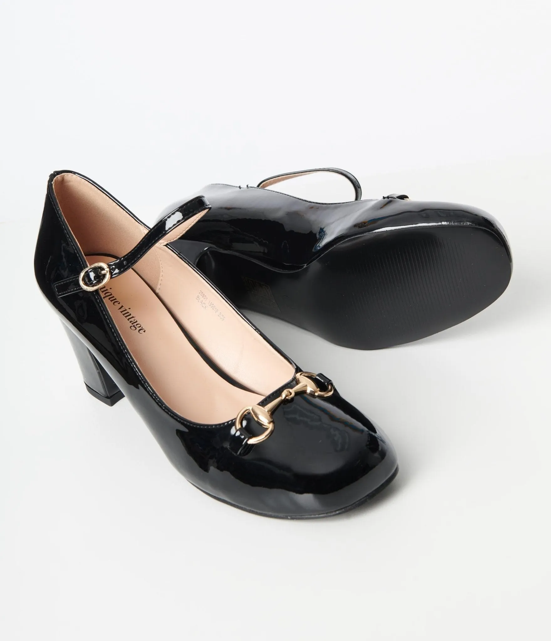 Unique Vintage Black Patent Leatherette Mary Jane Heels sold by Unique Vintage product image thumbnail 4