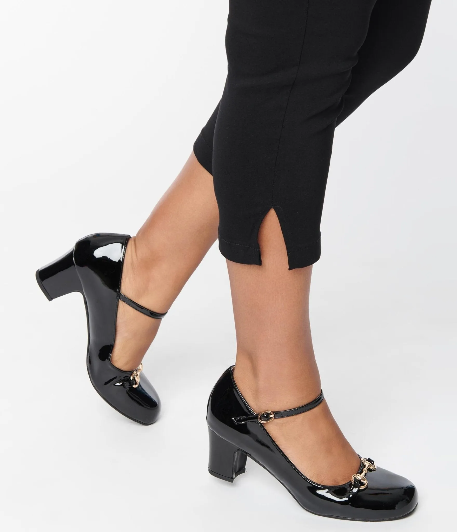Unique Vintage Black Patent Leatherette Mary Jane Heels sold by Unique Vintage