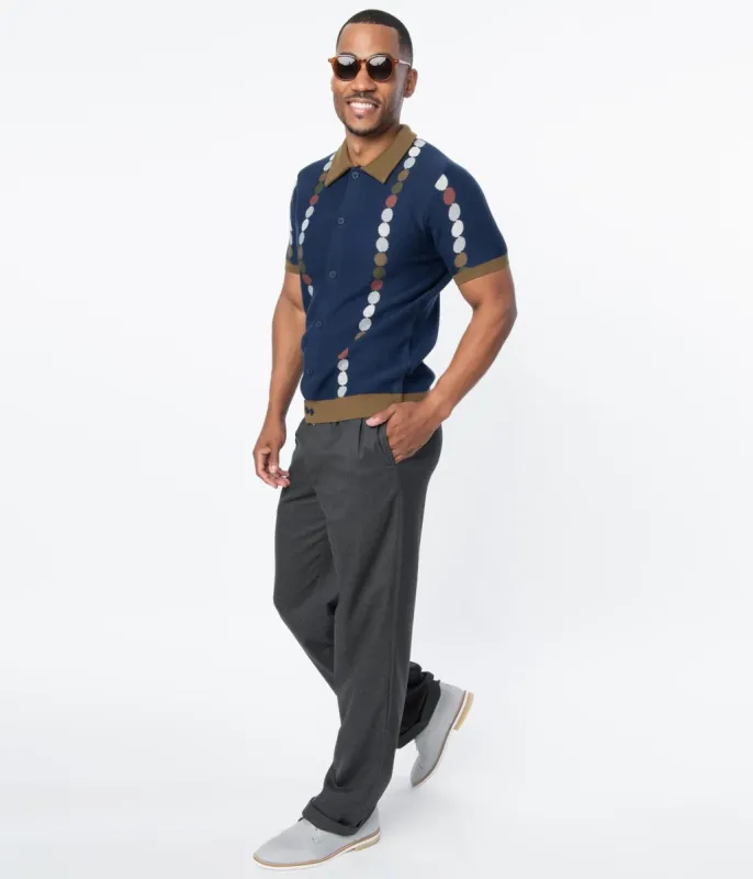 Collectif 1940s Dark Grey Jessy Mens Pants sold by Unique Vintage