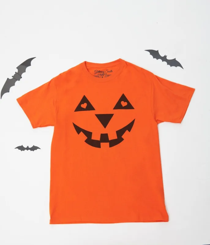 Orange Jack-O-Lantern Unisex Graphic Tee sold by Unique Vintage
