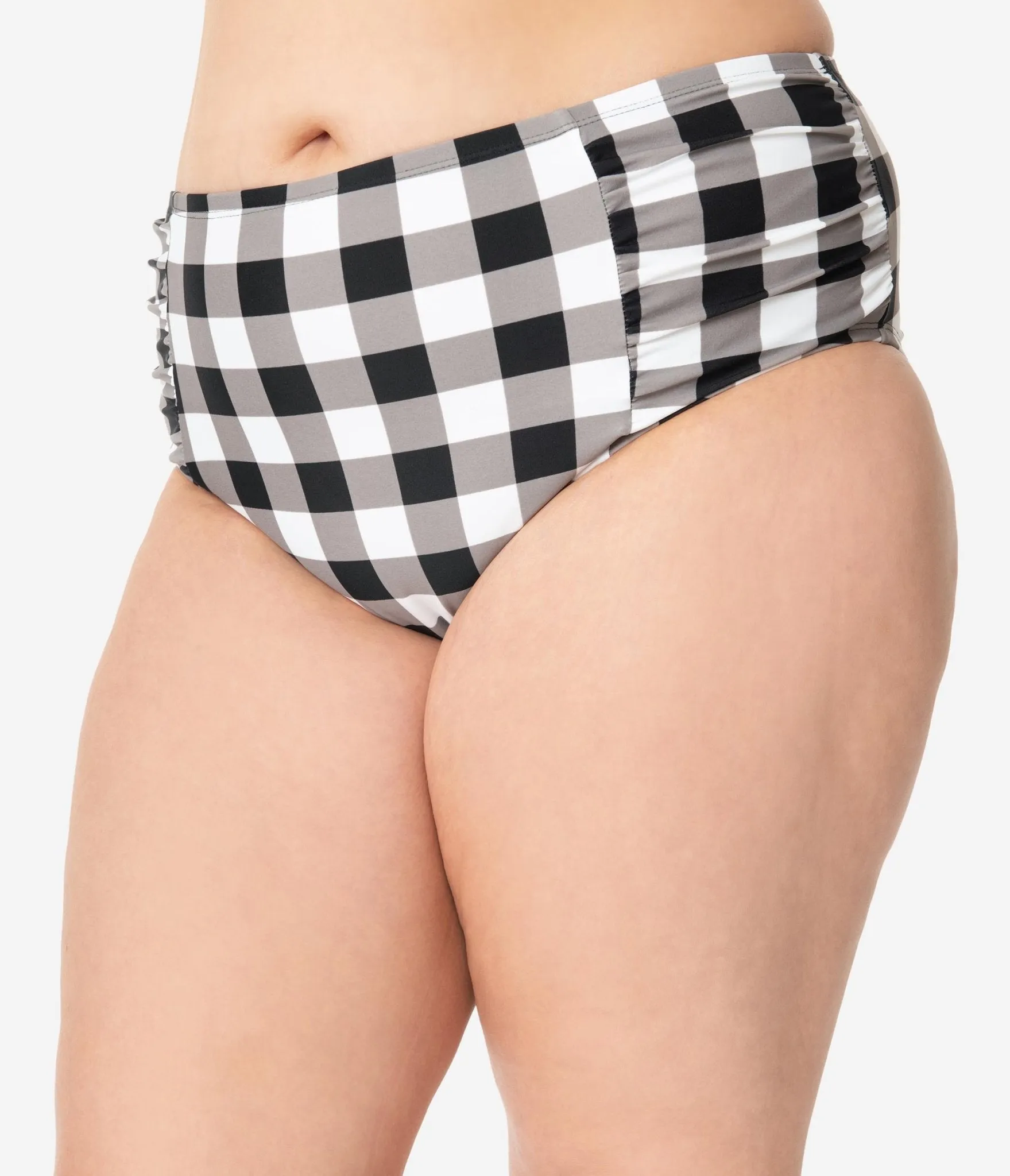 Plus Size Retro Style Black & White Gingham Swim Bottom sold by Unique Vintage product image thumbnail 2