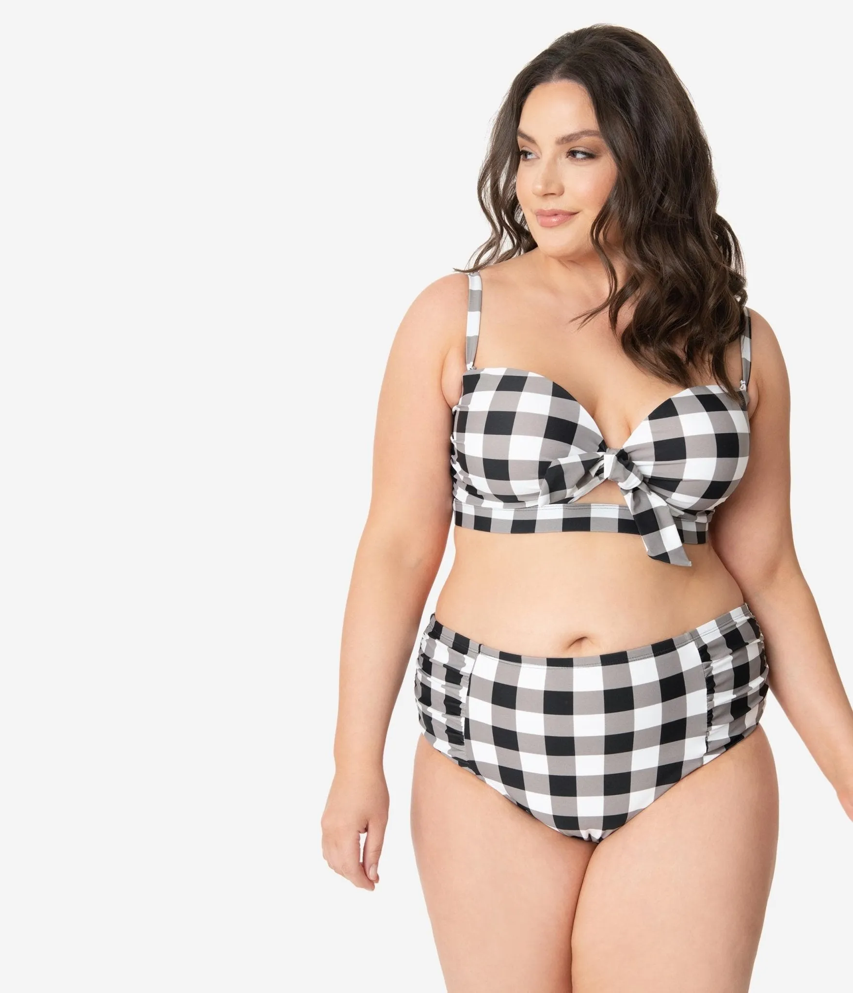 Plus Size Retro Style Black & White Gingham Swim Bottom sold by Unique Vintage product image thumbnail 3