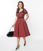 Unique Vintage Red Tartan Plaid Swing Dress sold by Unique Vintage