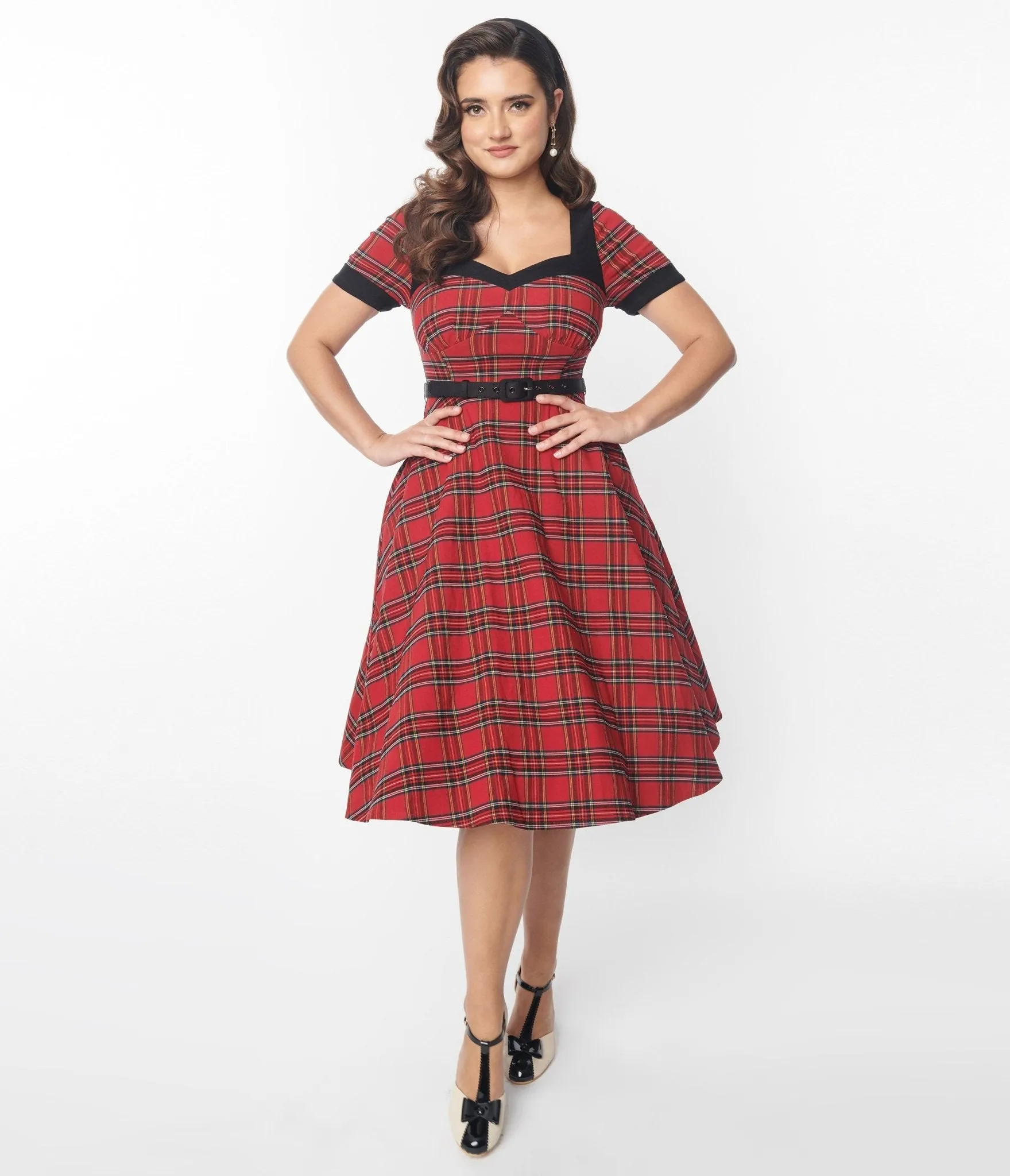 Unique Vintage Red Tartan Plaid Swing Dress sold by Unique Vintage product image thumbnail 3