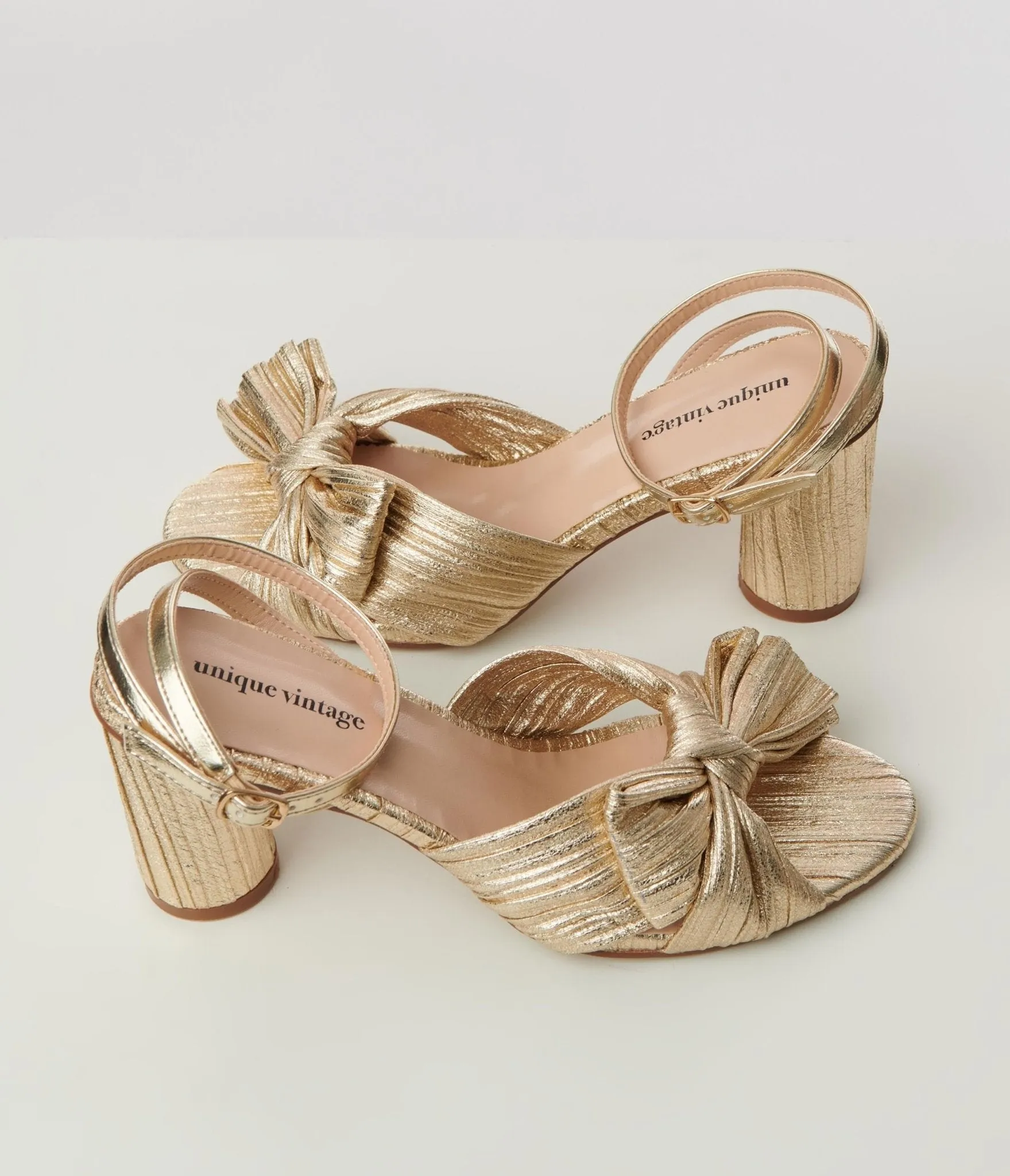 Unique Vintage Golden Slingback Bow Heel sold by Unique Vintage product image thumbnail 2