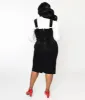 Unique Vintage Plus Size Black Velvet Fontaine Suspender Pencil Skirt sold by Unique Vintage