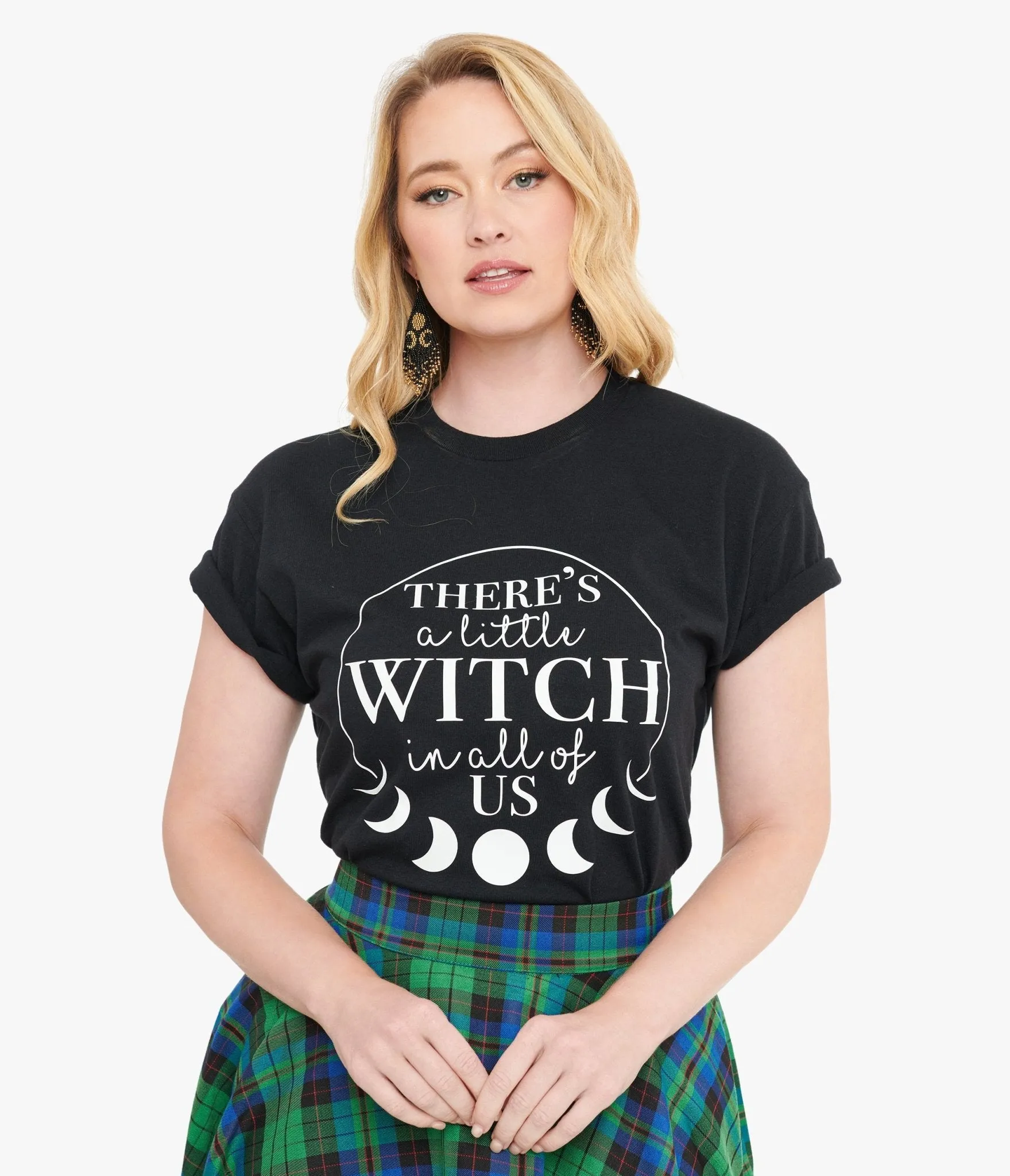 Wickedly Divine Shop Black There's A Little Witch In All Of Us Unisex Graphic Tee sold by Unique Vintage