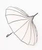 Unique Vintage Ivory & Black Polka Dot Princess Pagoda Umbrella sold by Unique Vintage