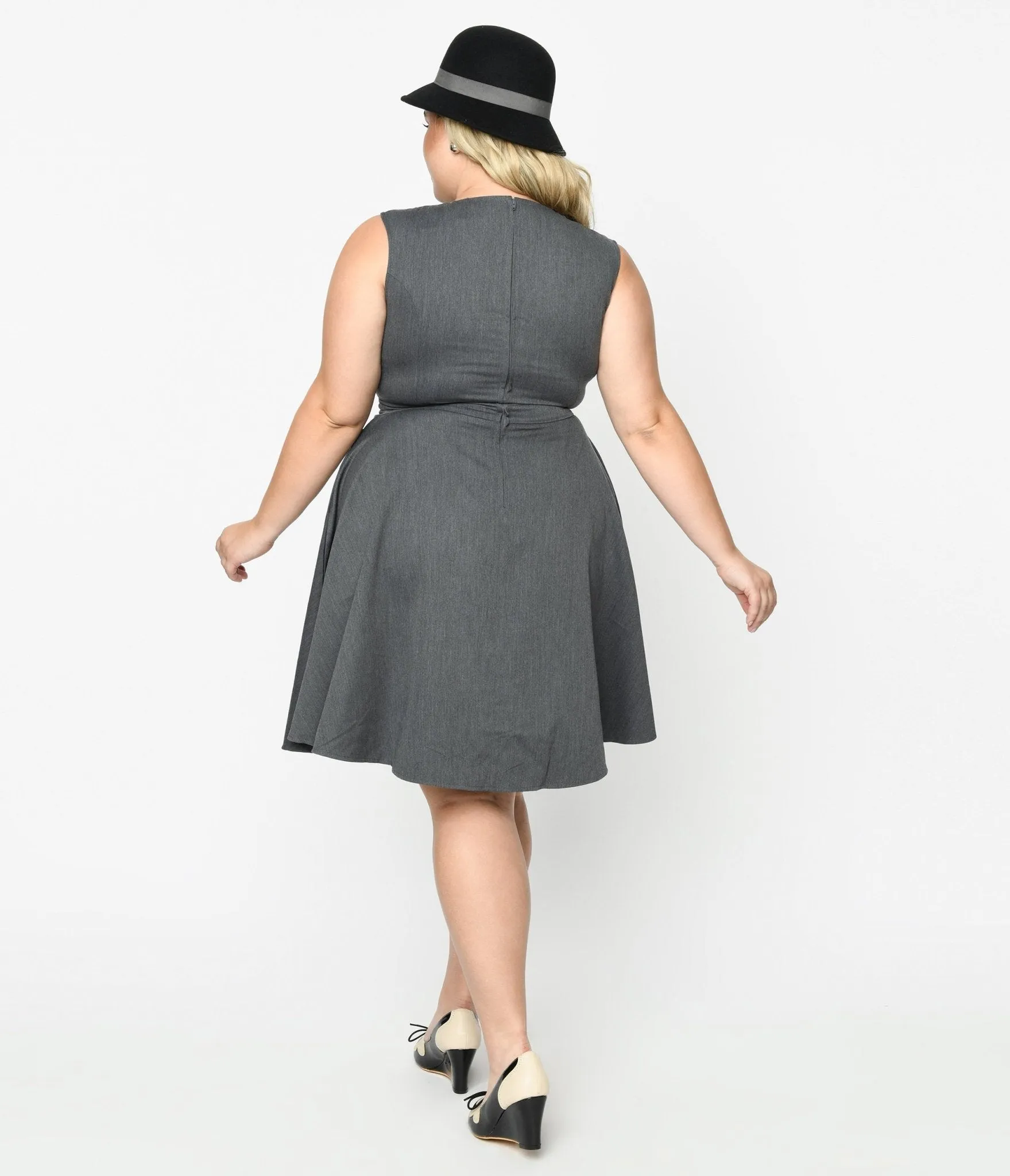 Dark Heather Grey Swing Dress sold by Unique Vintage product image thumbnail 3