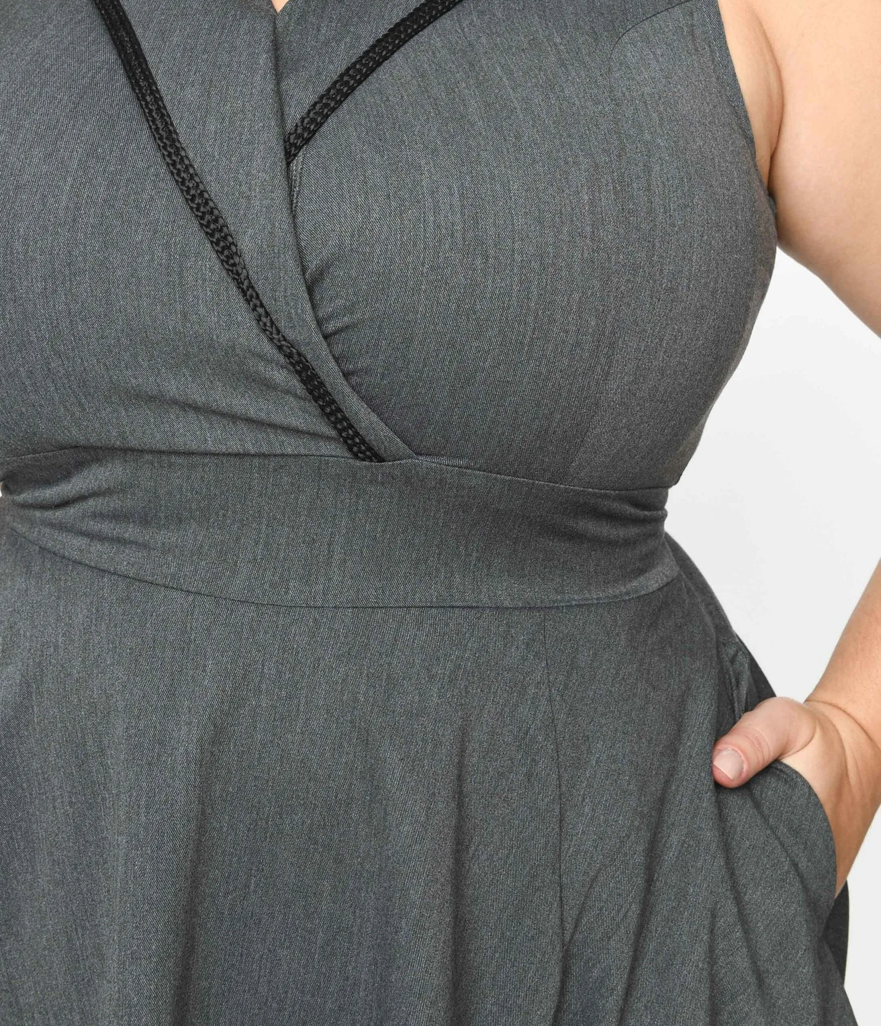 Dark Heather Grey Swing Dress sold by Unique Vintage product image thumbnail 2