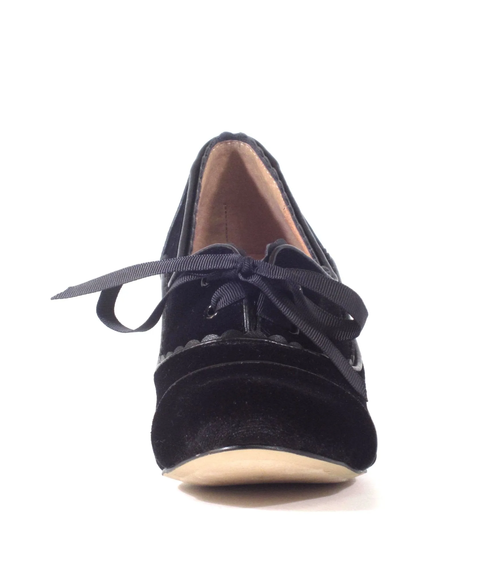 Chelsea Crew 1930s Black Velvet Oxford Madison Heels sold by Unique Vintage product image thumbnail 3