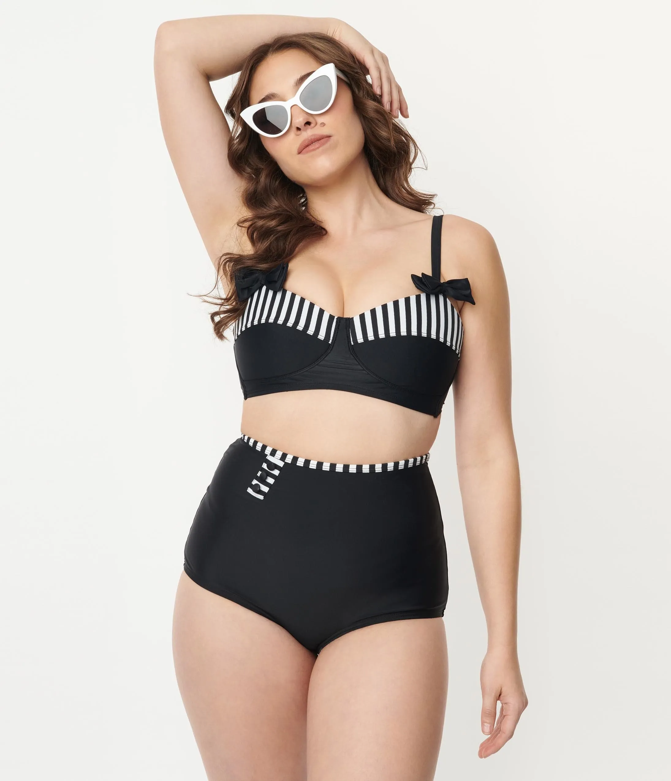 Unique Vintage Black High Waist Hatteras Swim Bottom sold by Unique Vintage product image thumbnail 4