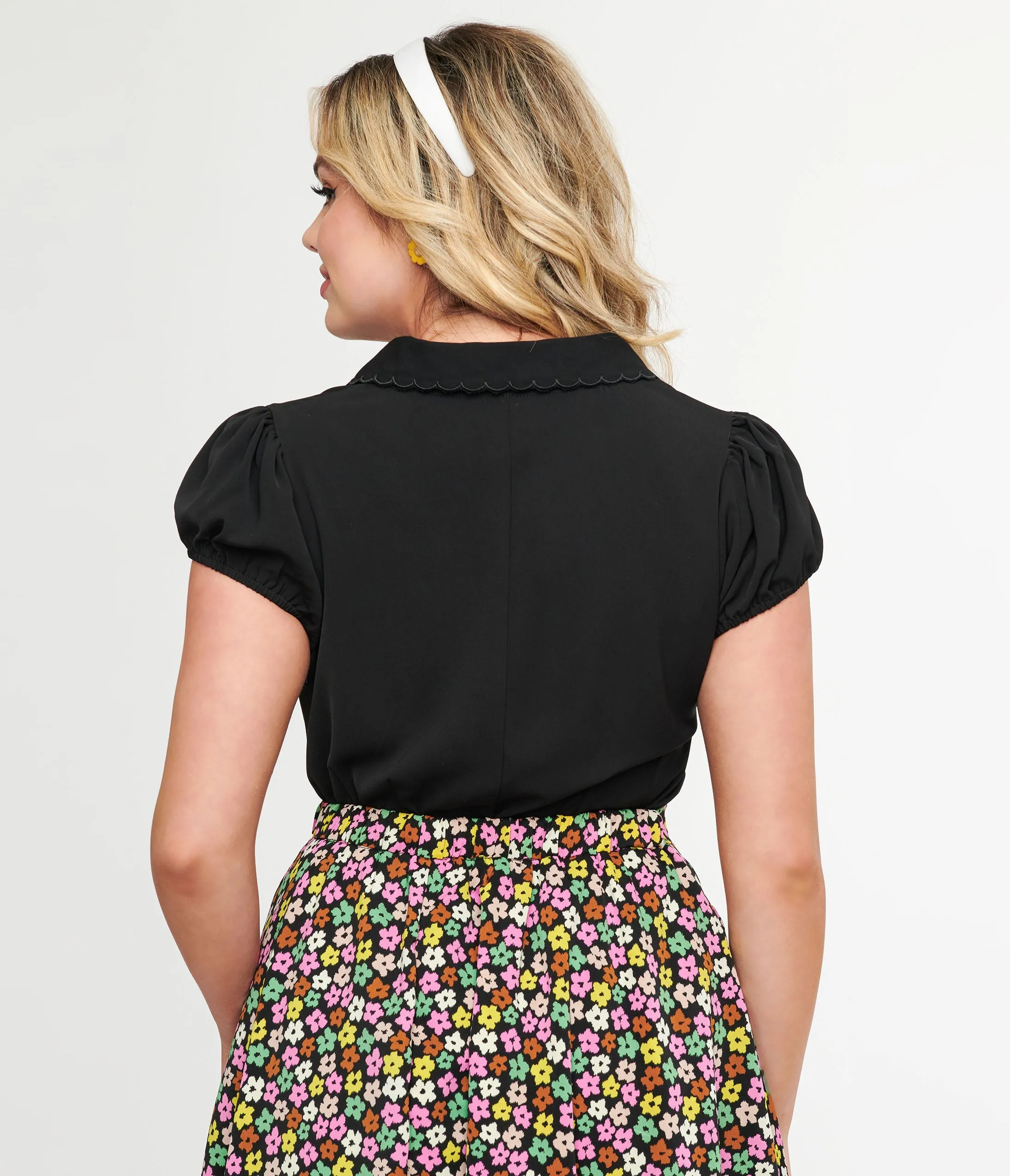 Hell Bunny 1950s Black Maddy Blouse sold by Unique Vintage product image thumbnail 2