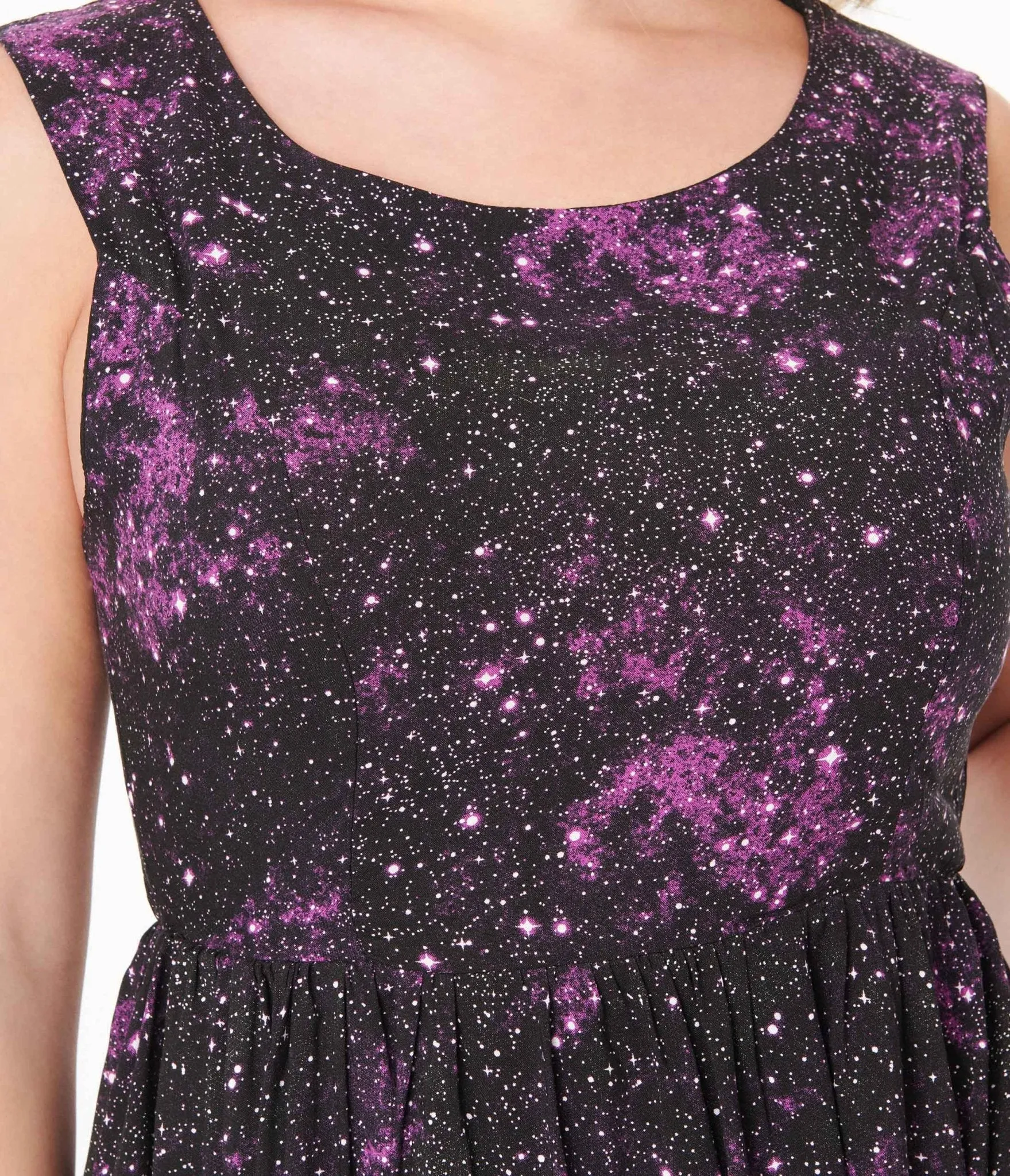 Black & Purple Celestial Swing Dress sold by Unique Vintage product image thumbnail 2