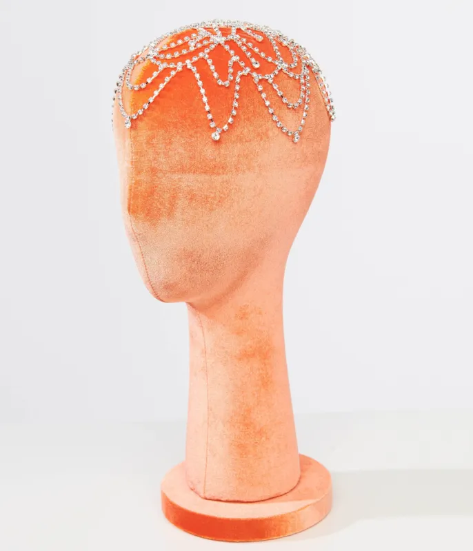 Unique Vintage 1920s Rhinestone Flapper Curtain Headpiece sold by Unique Vintage