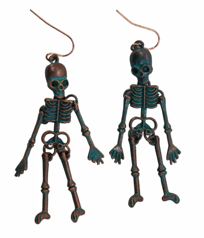 Bronze Skeleton Earrings sold by Unique Vintage