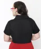 Black & Red Cherry Patch Crop Top sold by Unique Vintage