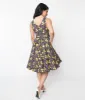 Black Floral Ria Swing Dress sold by Unique Vintage