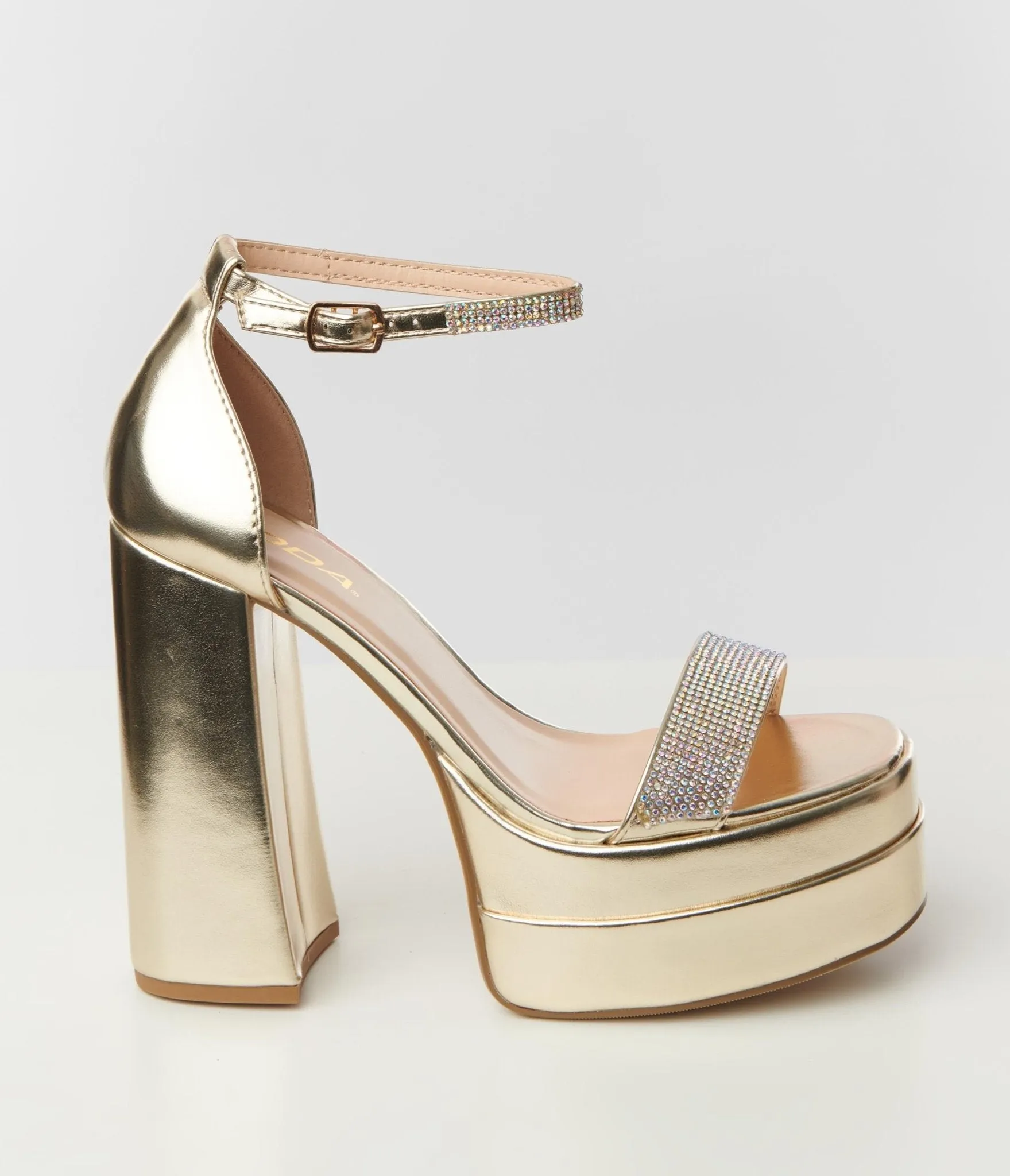 Gold Metallic Platform Heels sold by Unique Vintage product image thumbnail 2