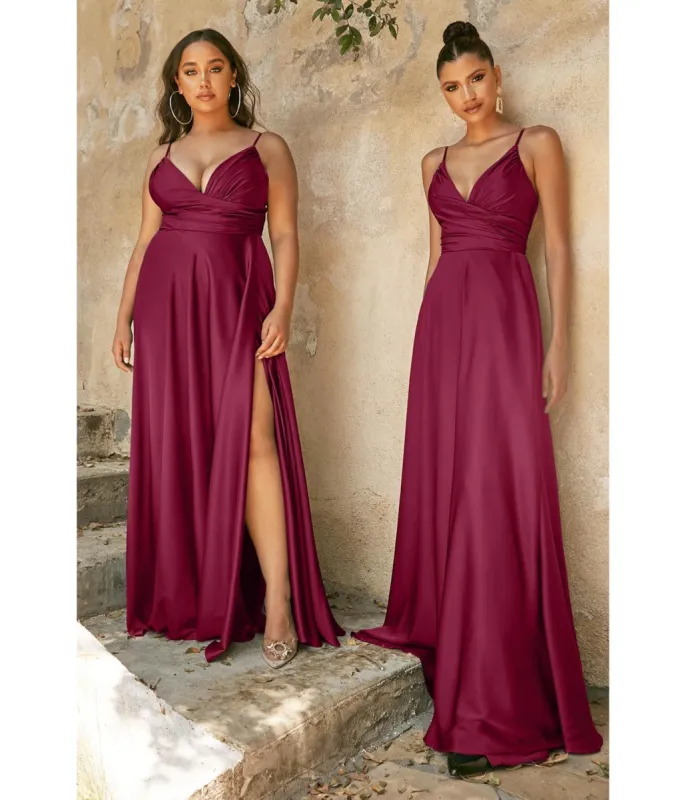 Cinderella Divine  Burgundy Sweetheart Satin Enchanted Bridesmaid Dress sold by Unique Vintage