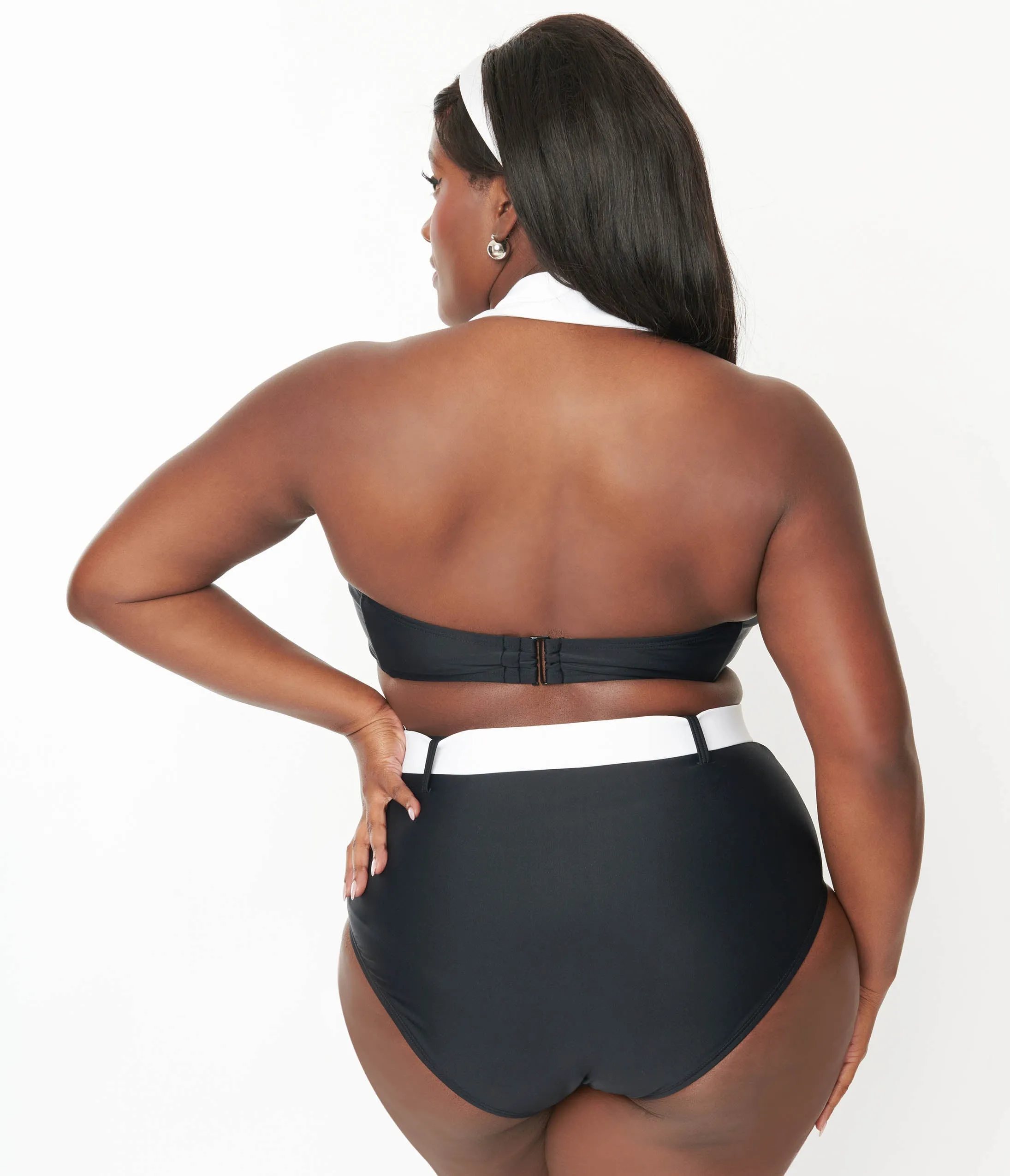 Unique Vintage Plus Size Black & White Belted Swim Bottoms sold by Unique Vintage product image thumbnail 3